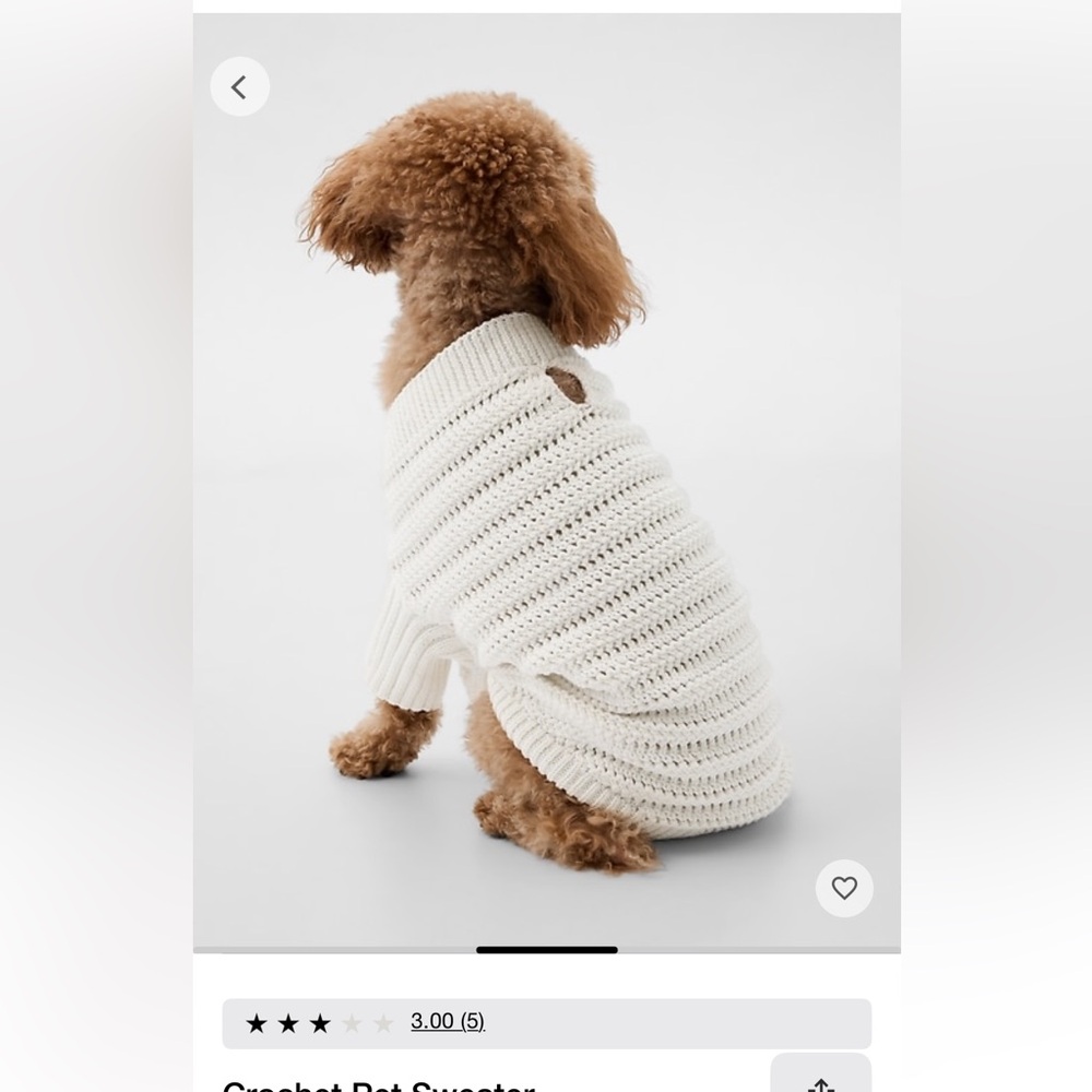 Gap cotton crochet dog sweater